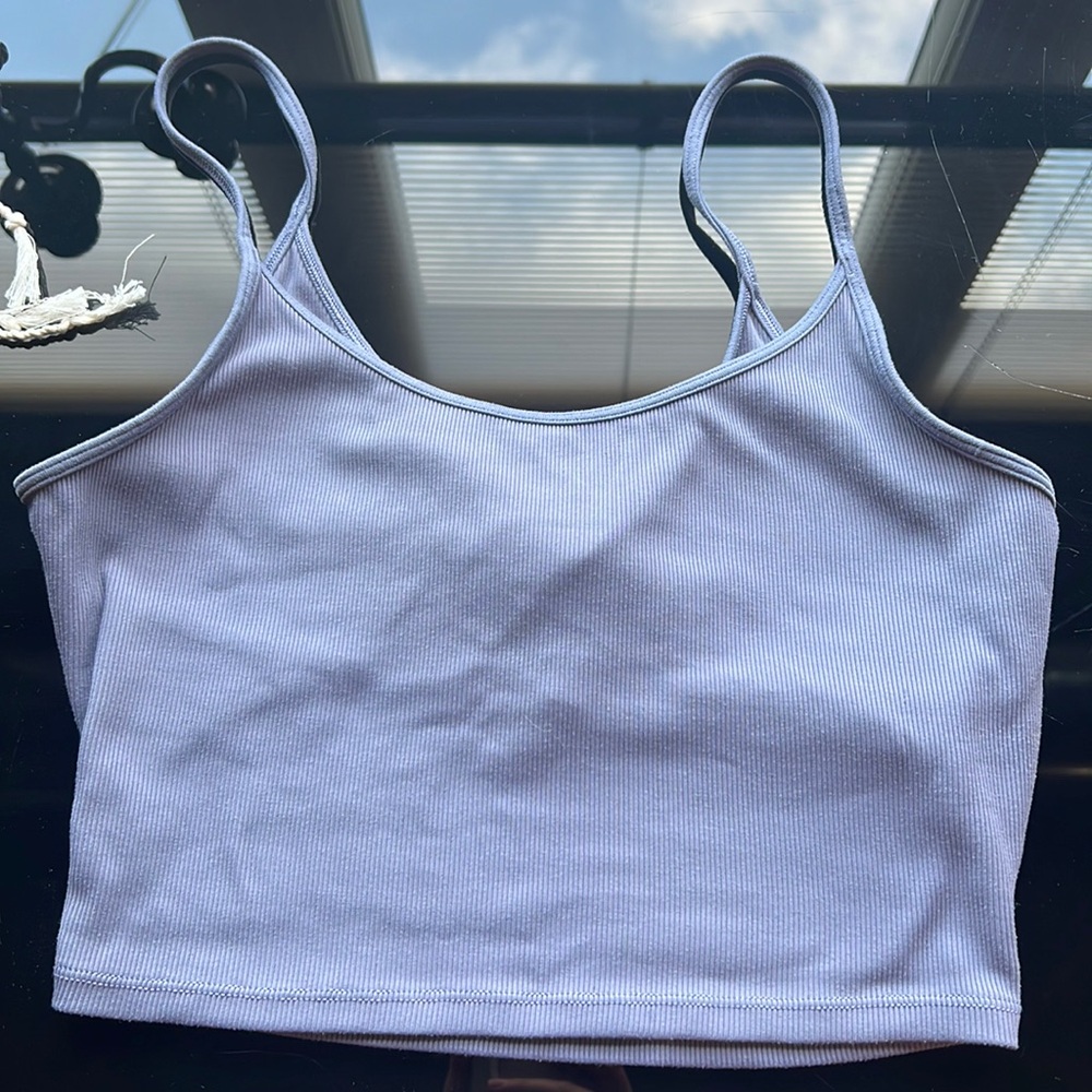 Athleta Powervita Rib Twist Tank Crop Tempest Violet